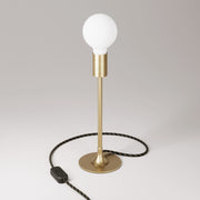 Lampada da tavolo MAG-Y con base metallica tonda e spina UK - Bronzo satinato