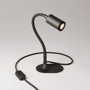 Lampada da scrivania MAG-Y con Flex, base metallica ovale, luce spot e spina UK - Nero