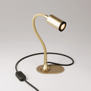 Lampada da scrivania MAG-Y con Flex, base metallica ovale, luce spot e spina UK - Bronzo satinato