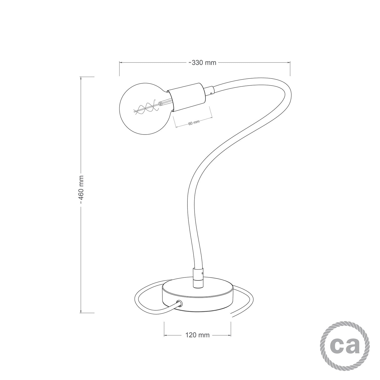 Table Flex lampada da tavolo snodabile a luce diffusa e spina UK - Bronzo satinato