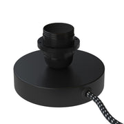 Posaluce per paralume - Lampada da tavolo in metallo e spina UK - Nero opaco