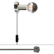 Lampada Spostaluce in metallo e spina UK - Titanio satinato