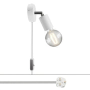 Lampada Spostaluce Snodo orientabile in metallo e spina UK - Bianco