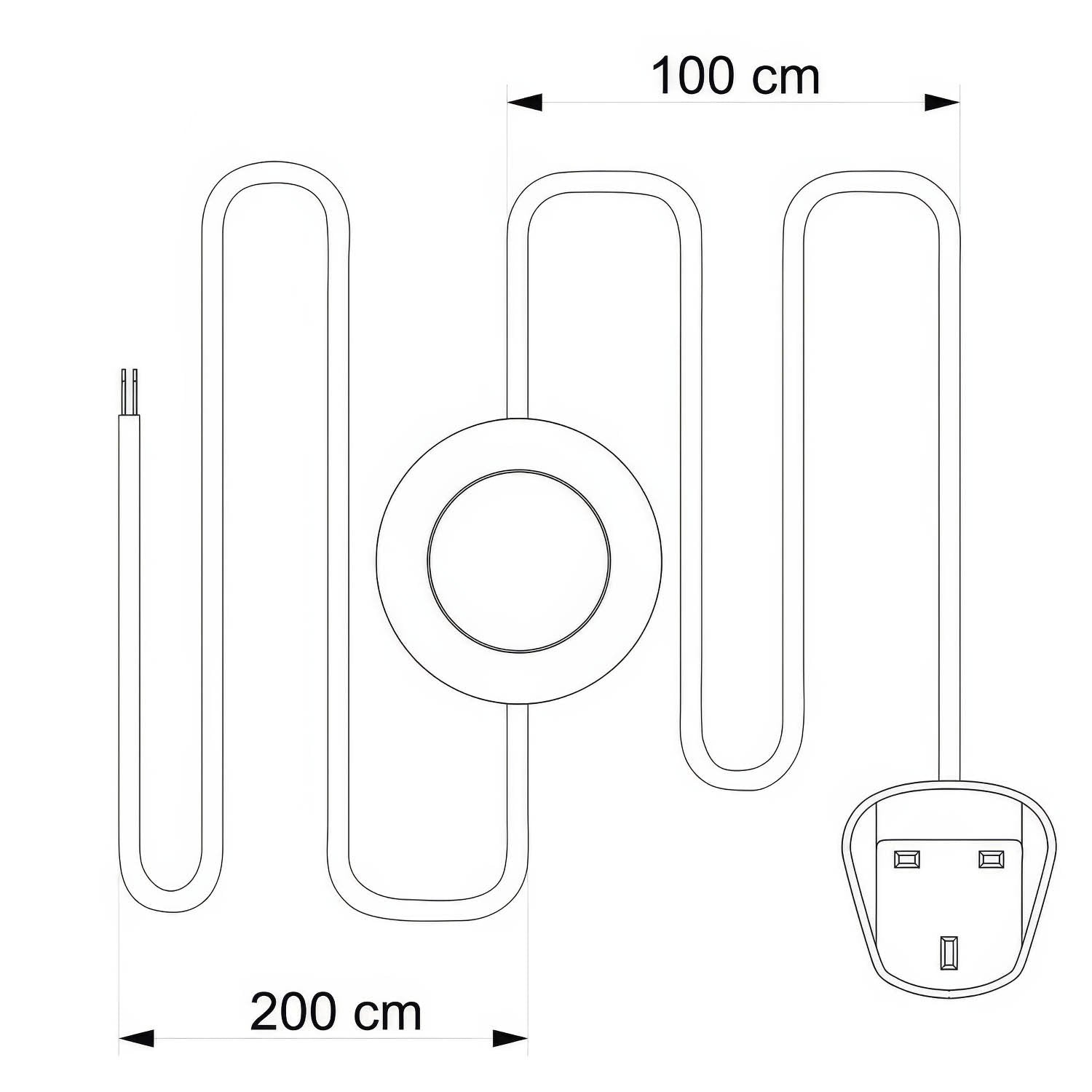 Cablaggio per lampada con cavo grigio in lino 3 m e spina UK