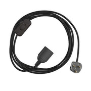 SnakeBis - Cablaggio con portalampada, cavo in tessuto colorato RC04 e spina UK