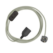 SnakeBis Zig-Zag - Cablaggio con portalampada, cavo in tessuto effetto Zig-Zag RD72 e spina UK