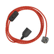 SnakeBis Twisted - Cablaggio con portalampada, cavo trecciato in tessuto TM09 e spina UK