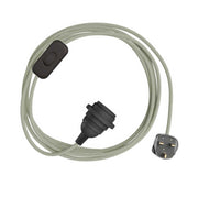 SnakeBis Zig-Zag per paralume - Cablaggio con portalampada, cavo in tessuto effetto Zig-Zag RD72 e spina UK