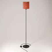 Lampada da terra MAG-Y con base metallica tonda, paralume Cilindro M e spina UK - Nero