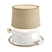 Lampada da tavolo in ceramica Coppa con paralume Athena e spina UK - Juta naturale