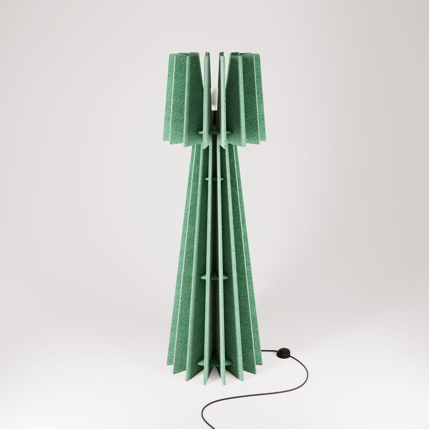 SHHINE lampada da terra in materiale fonoassorbente e spina UK - Verde melange