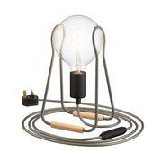Lampada da tavolo Taché Metal e spina UK - Zig Zag Grigio scuro