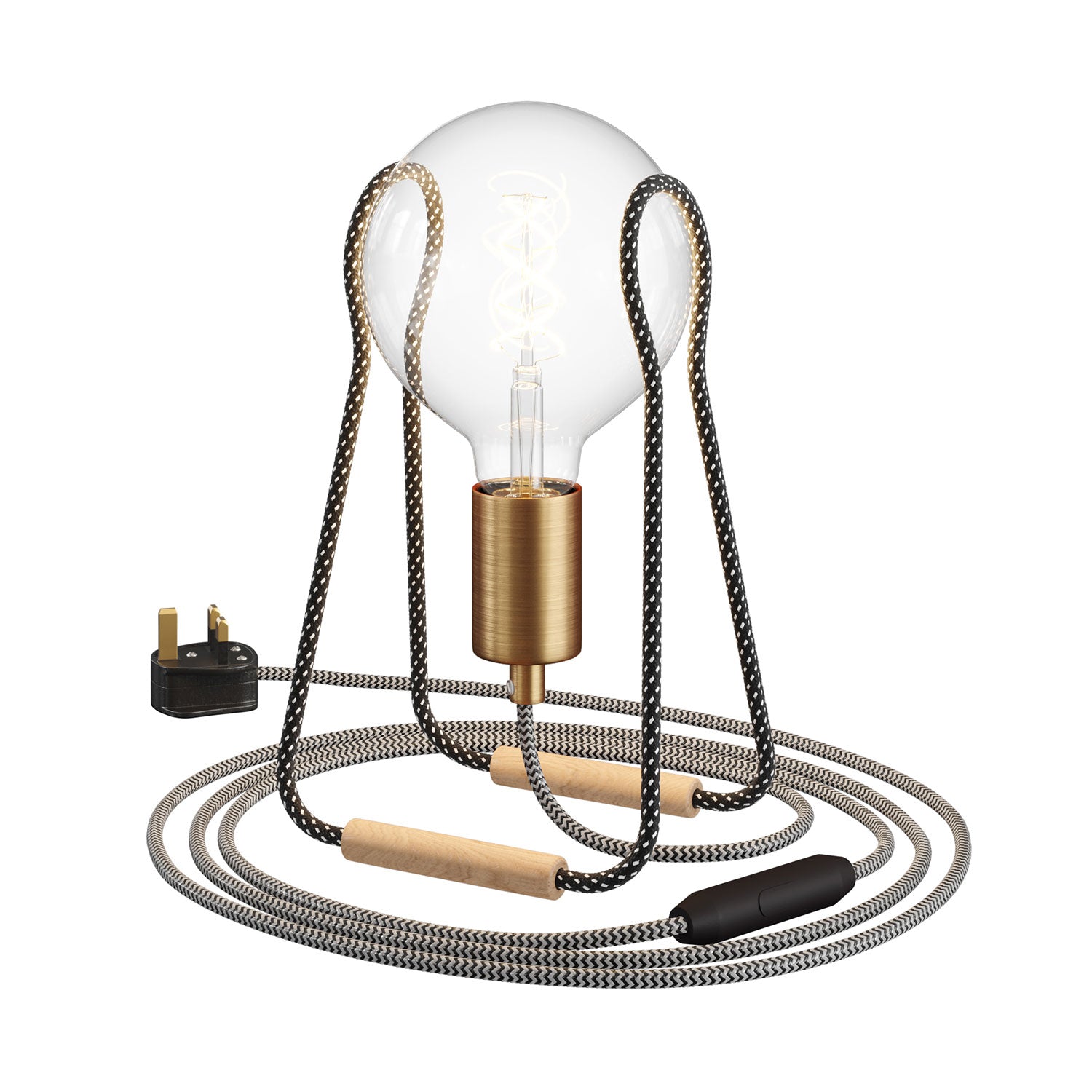 Lampada da tavolo Taché Metal e spina UK - Nero e Bianco