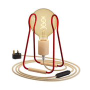 Lampada da tavolo Taché Wood e spina UK - Rosso
