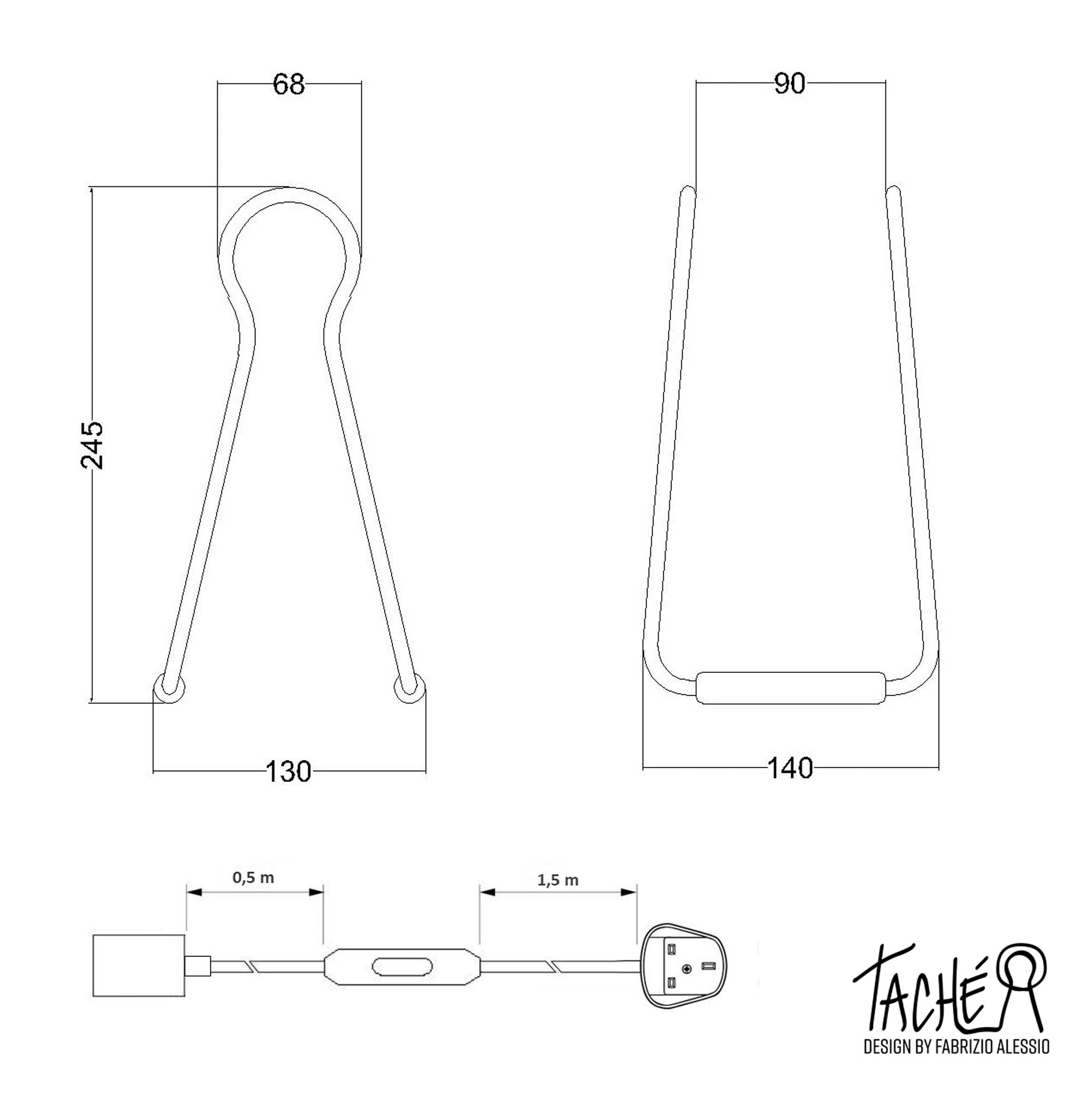 Lampada da tavolo Taché Elegant e spina UK - Cipria