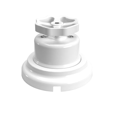 Kit interruptor/desviador com manípulo e base em porcelana branca