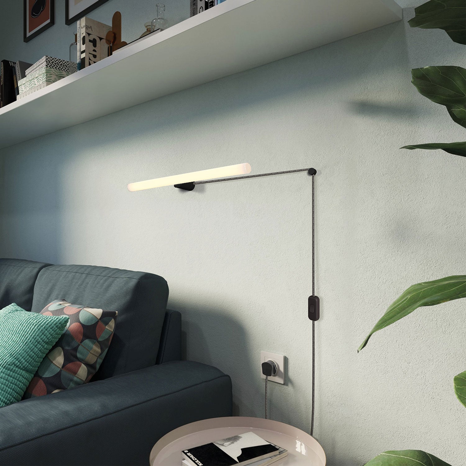 Lampada Spostaluce esse14 con attacco S14d e spina UK - Nero