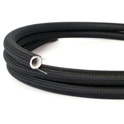 Creative-Tube, diâmetro 20 mm, revestido em tecido efeito Seda RM04 Preto, calha para cabos moldável