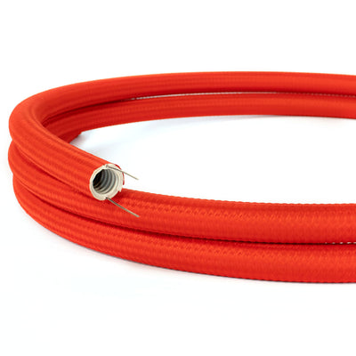 Creative-Tube, diâmetro 20 mm, revestido em tecido efeito Seda RM09 Vermelho, calha para cabos moldável