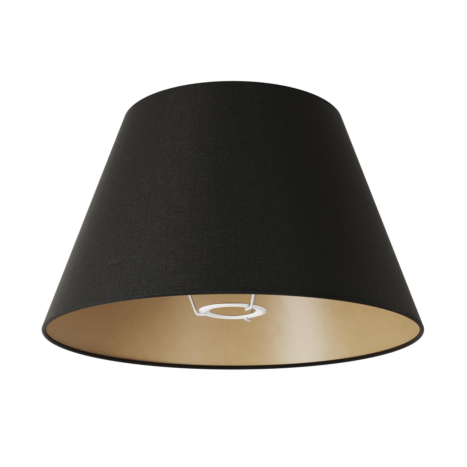 Lampada da terra MAG-Y con base metallica tonda, paralume Impero M e spina UK - Nero