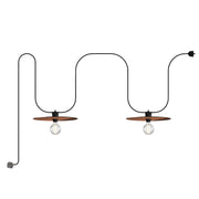 Catenaria Modulair da esterno IP65 portatile con 2 paralumi e spina UK - Rame e Bronzo