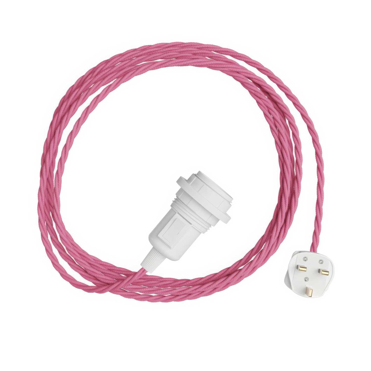 Snake Twisted per paralume - Lampada plug-in con cavo trecciato in tessuto TM08 e spina UK