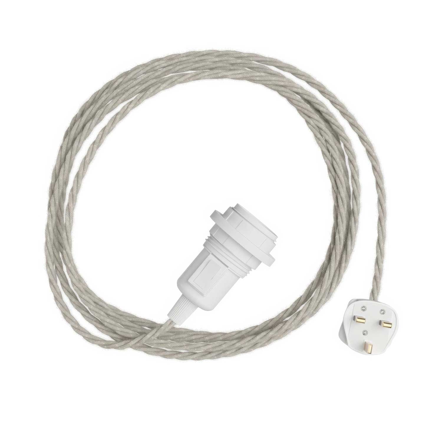 Snake Twisted per paralume - Lampada plug-in con cavo trecciato in tessuto TN01 e spina UK