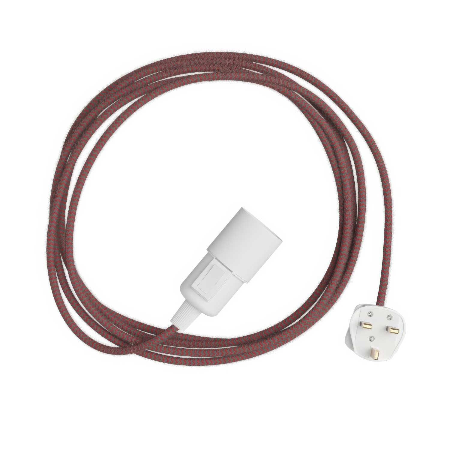 Snake Zig-Zag - Lampada plug-in con cavo in tessuto effetto Zig-Zag RZ28 e spina UK