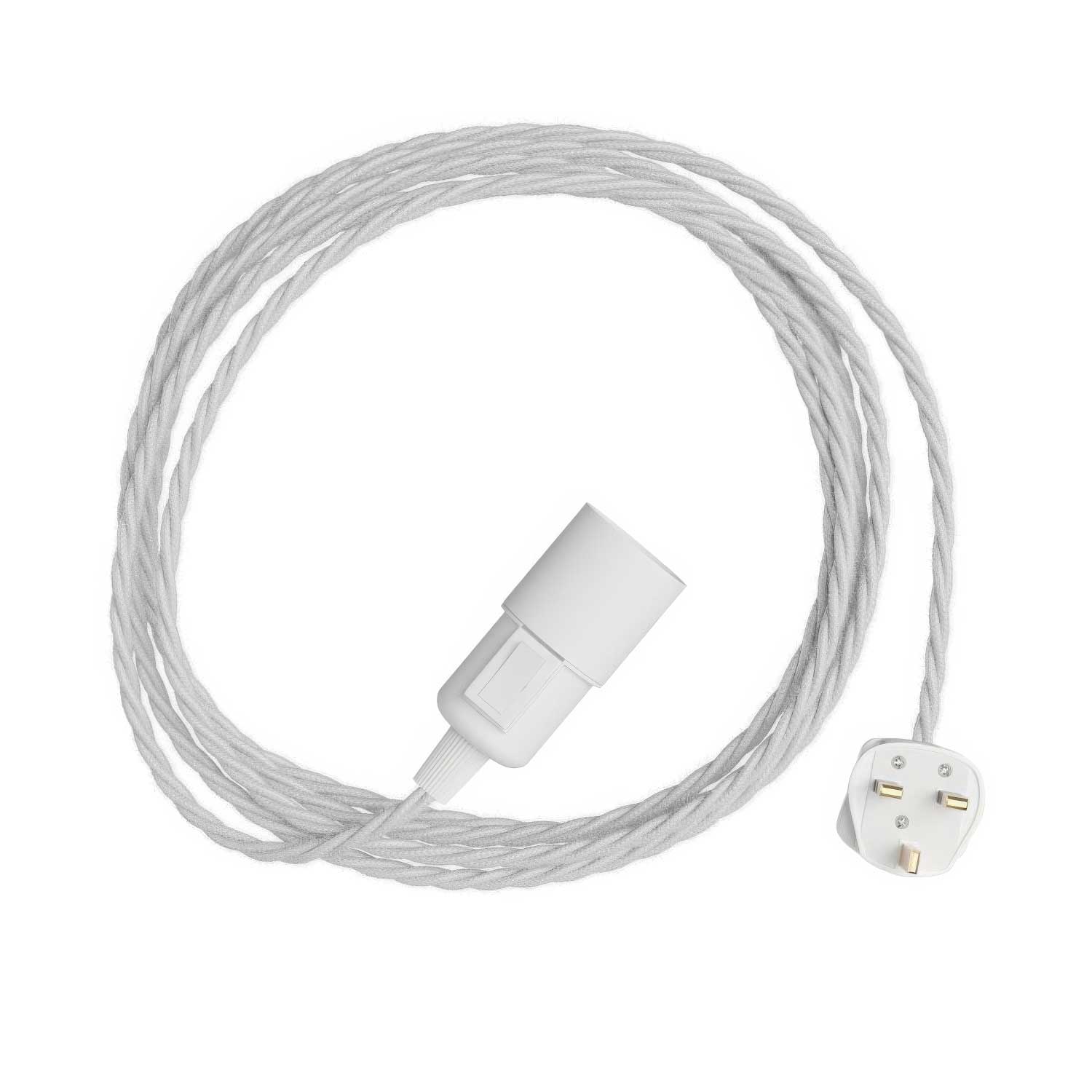 Snake Twisted - Lampada plug-in con cavo trecciato in tessuto TC01 e spina UK