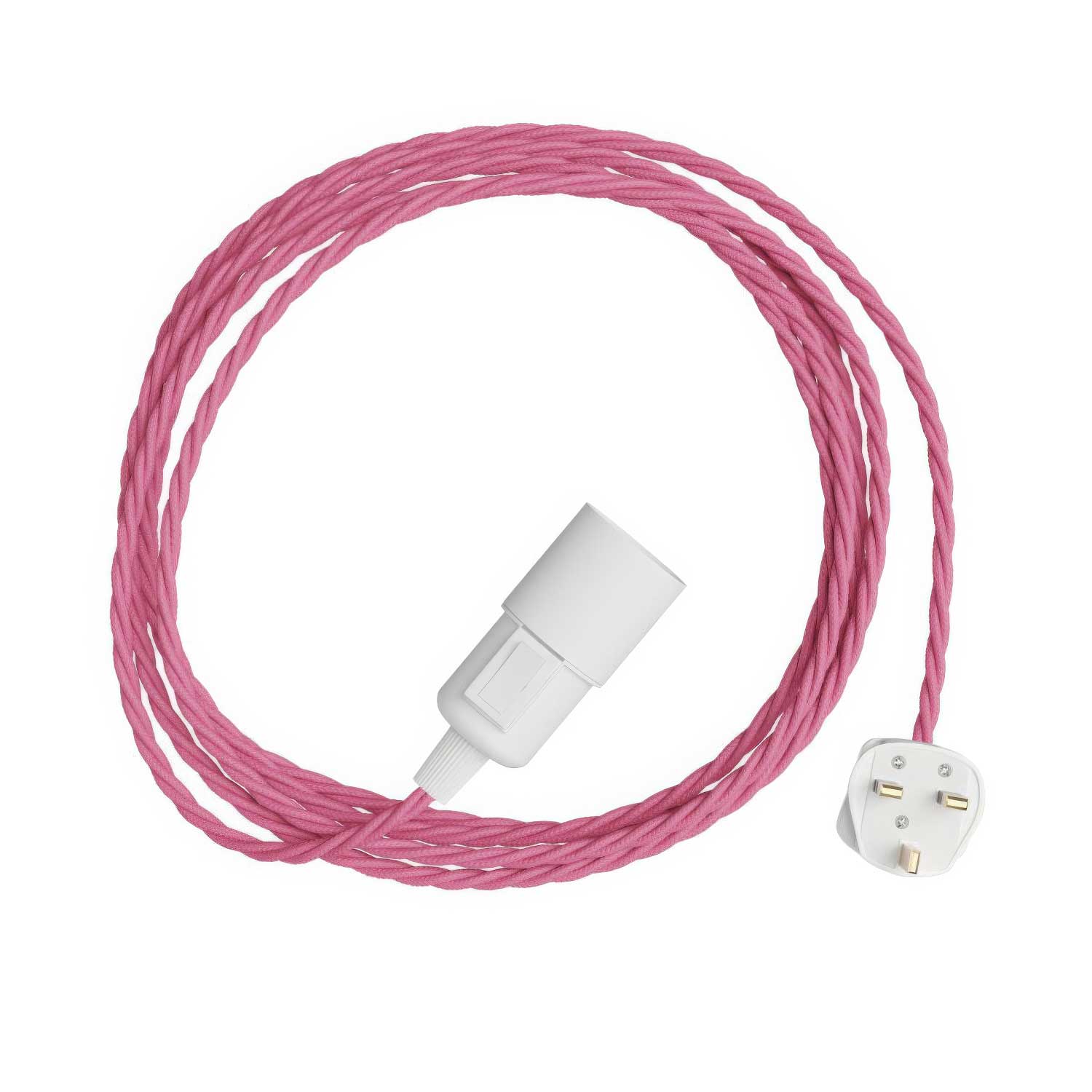 Snake Twisted - Lampada plug-in con cavo trecciato in tessuto TM08 e spina UK