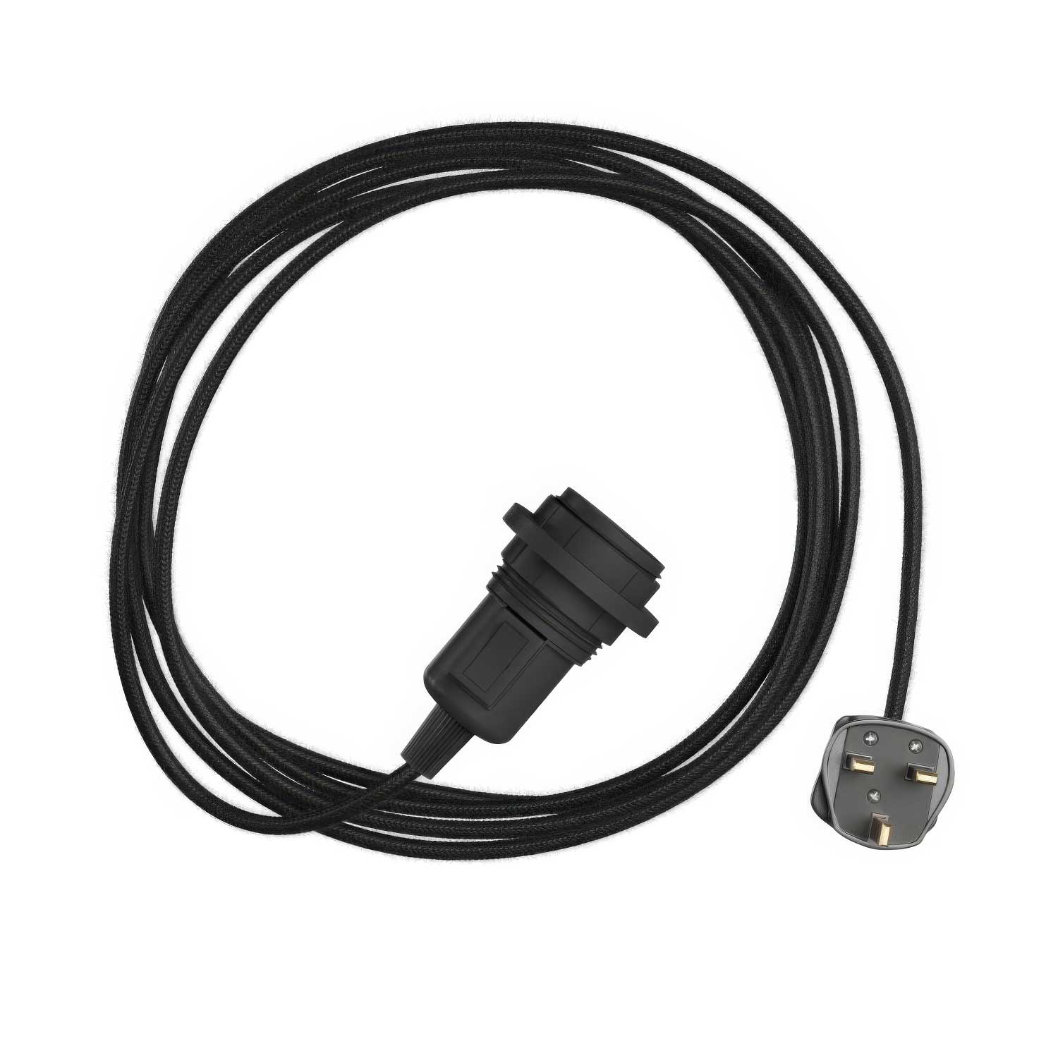 Snake per paralume - Lampada plug-in con cavo in tessuto colorato RC04 e spina UK