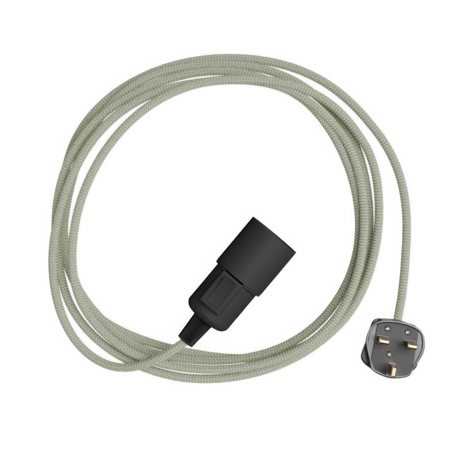Snake Zig-Zag - Lampada plug-in con cavo in tessuto effetto Zig-Zag RD72 e spina UK