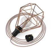 Table Snake - Lampada plug-in con spina UK e paralume a gabbia Diamond - Rame