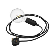 Snake Lampada in silicone con interruttore e spina UK - Nero