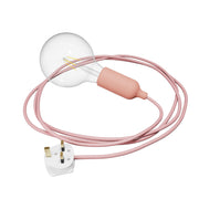 Snake Lampada in silicone con interruttore e spina UK - Salmone