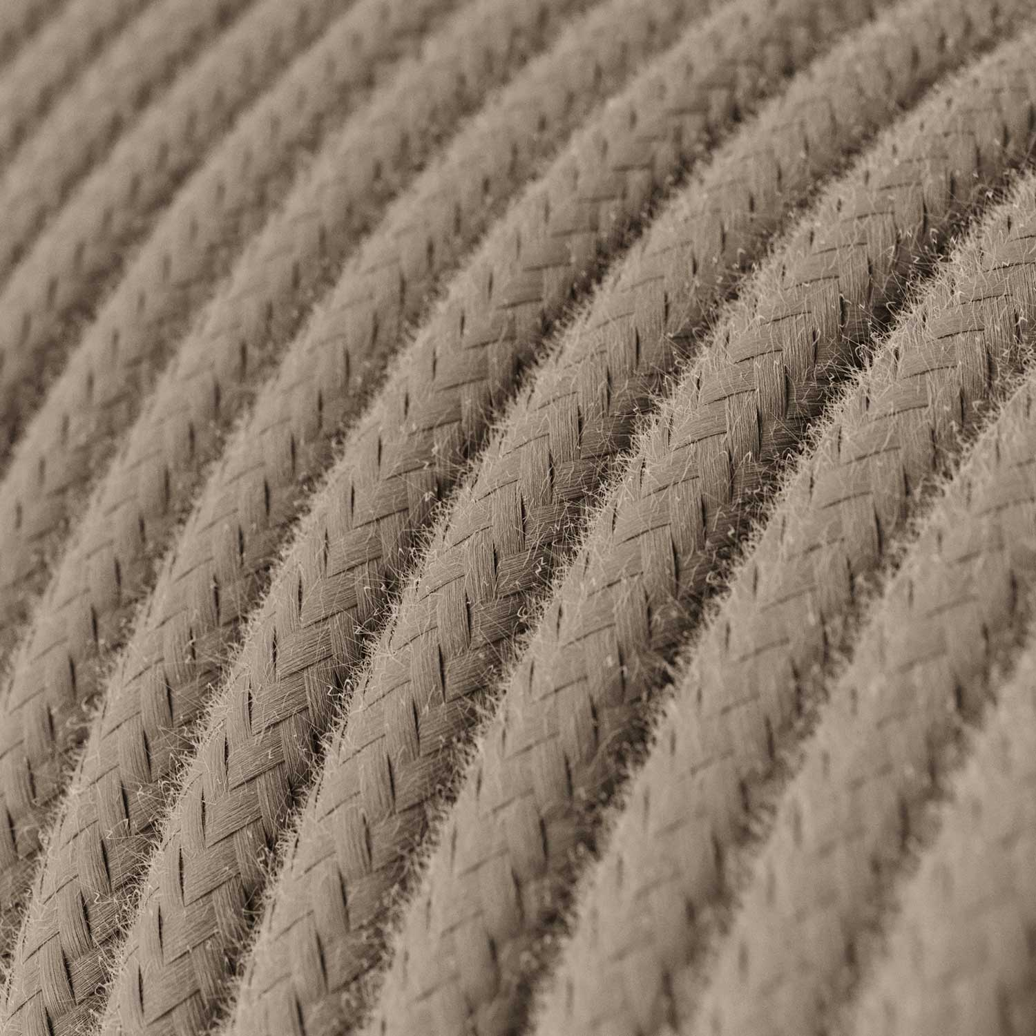 Cablaggio per lampada con cavo grigio tortora in cotone 3 m e spina UK
