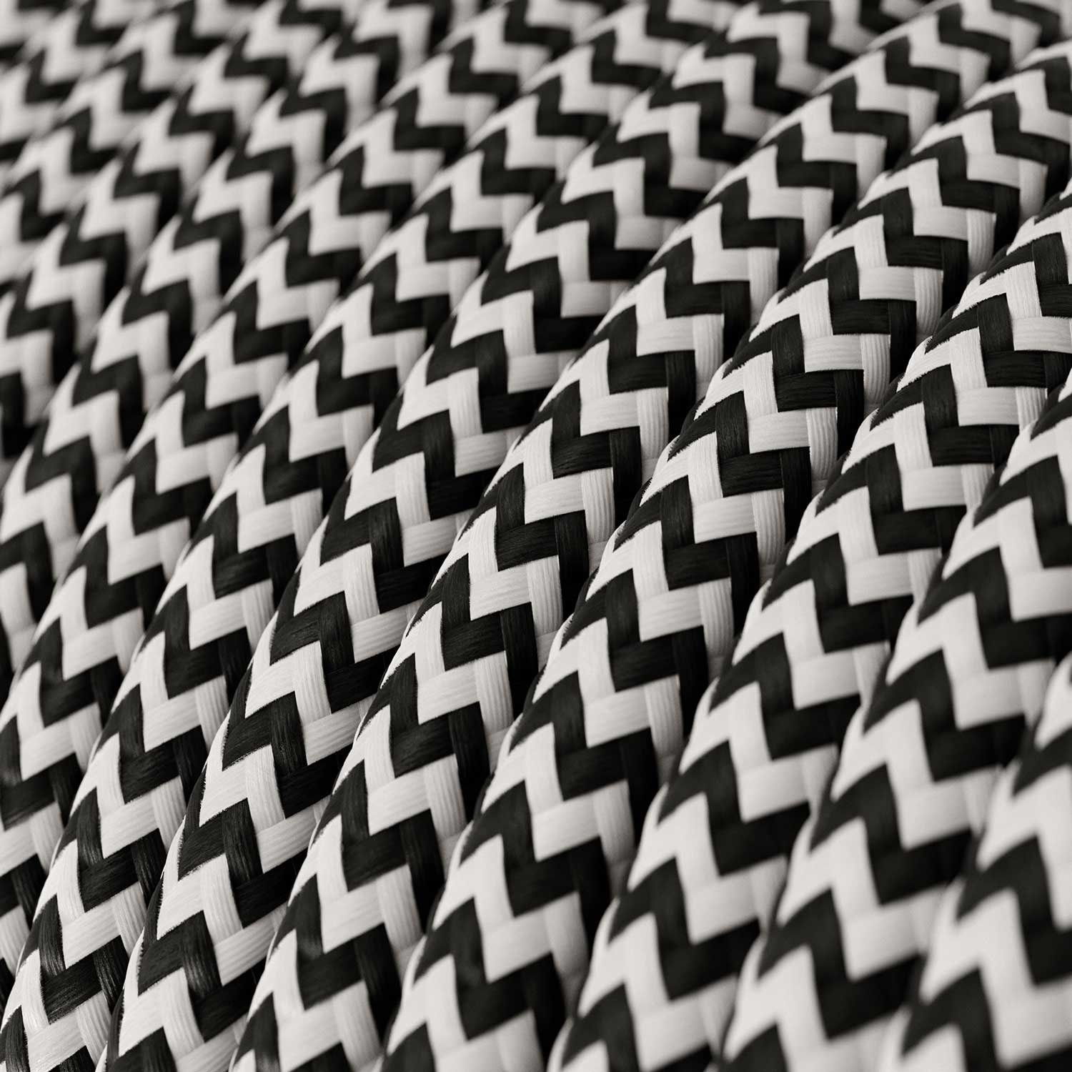 SnakeBis Zig-Zag per paralume - Cablaggio con portalampada, cavo in tessuto effetto Zig-Zag RZ04 e spina UK