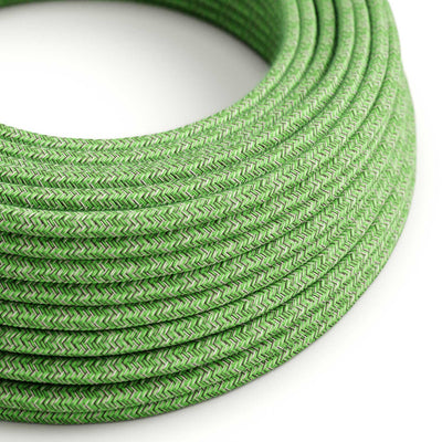 Cabo elétrico resistente a UV para exterior redondo revestido a algodão Verde Pixel Bronte SX08 - compatível com Eiva Outdoor IP65